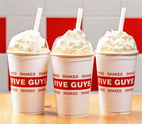 5 guys milkshake menu.